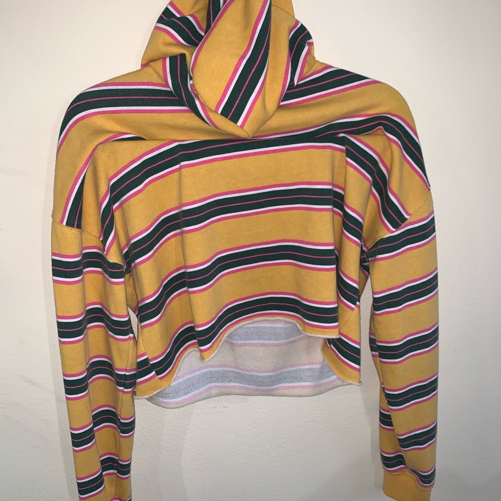 Striped Cropped Hoodie - Picture 1 of 2